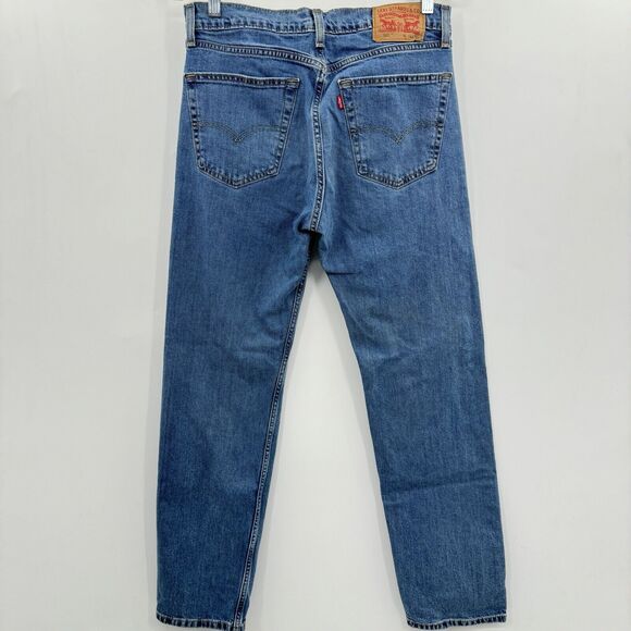 Levi's Mens 505 Regular Fit Jeans Size 32x32 Blue Medium Wash Cotton Stretch - Picture 3 of 7
